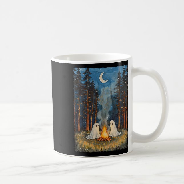 Caneca De Café Fogueira Fantasma Acampamento Amante Floresta Góti (Direita)