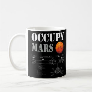 Caneca De Café Foguete de nave estelar do Occupy Mars