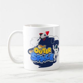 Caneca De Café Foguete Espacial e Diversão de Astronauta