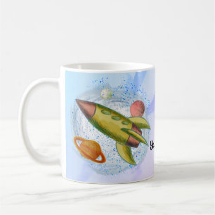 Caneca De Café Foguete Lunar