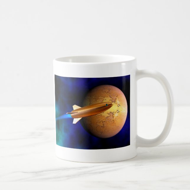 Caneca De Café foguete vintage (Direita)