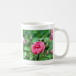 Caneca De Café Foguetes e flores bonito, cor-de-rosa, de rosa sel