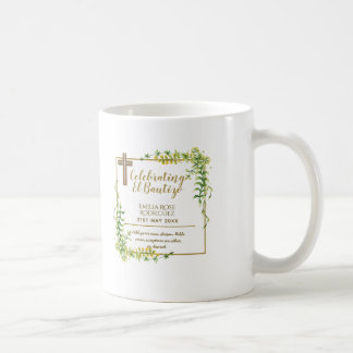 Caneca De Café Folha Botânica Bautizo Bautismo Baptism Nome Verse
