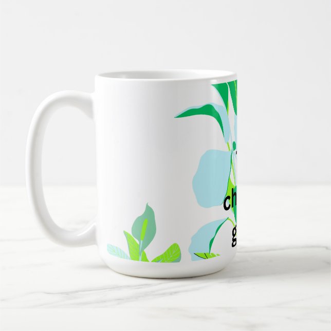 Caneca De Café Folha Botânica Moderna (Esquerda)