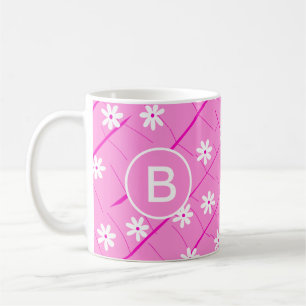 Caneca De Café Folha de bananas tropical e flores botânicas cor-d
