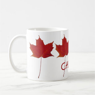 Caneca De Café folha de bordo canadense vermelha - Canadá