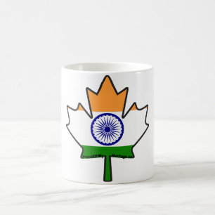 Caneca De Café Folha de bordo indiana da bandeira