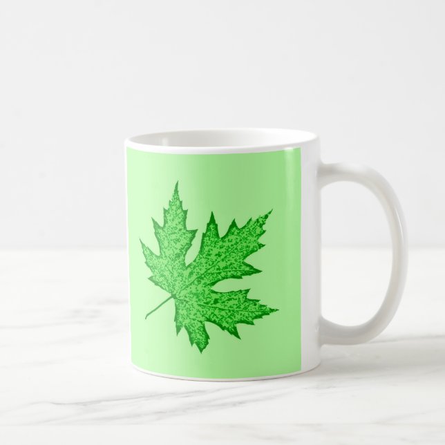 Caneca De Café Folha de carvalho - tons verdes (Direita)