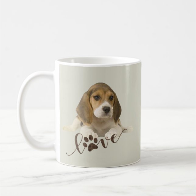 Caneca De Café Folha de Frente de Frente de Frente de Beagle Impr (Esquerda)