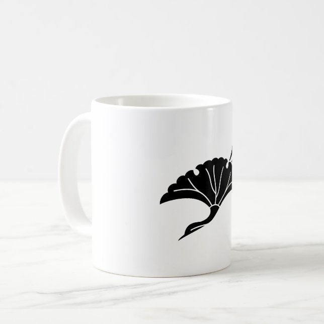 Caneca De Café Folha de ginkgo em forma de grou (Frente Esquerda)