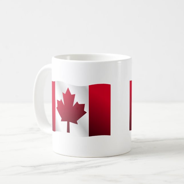 Caneca De Café Folha de Mapeamento de Sinalizador do Canadá (Frente Esquerda)