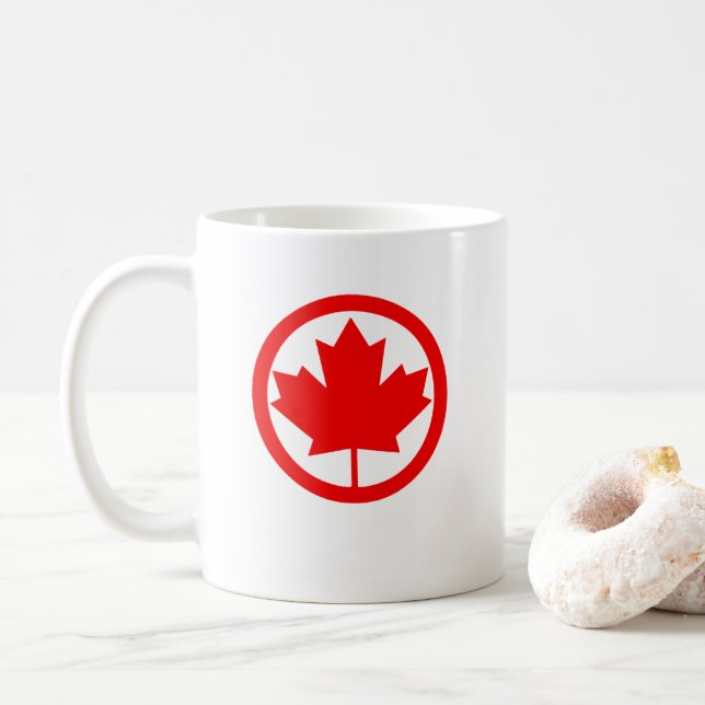 Caneca De Café Folha de Mapeamento do Canadá (Com Donut)