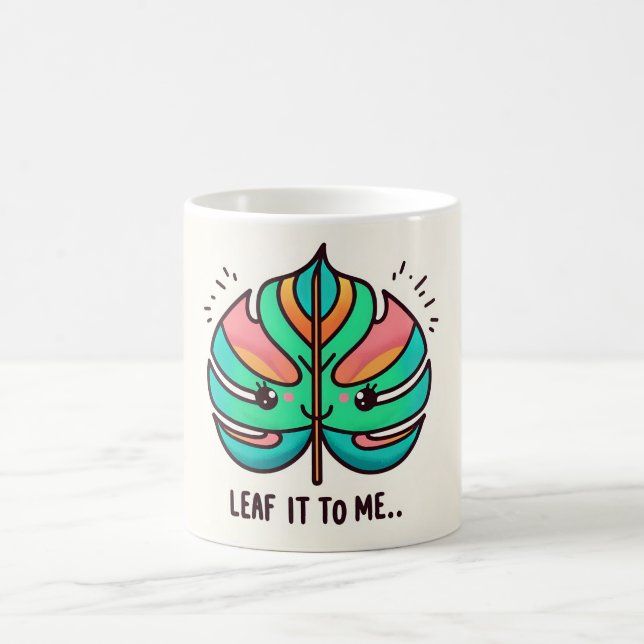 Caneca De Café Folha de monstera colorida (Centro)