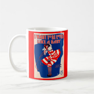 Caneca De Café Folha de música de 1923 Eu quero ser amado como um