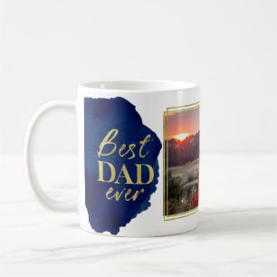 Caneca De Café Folha de Ouro Azul Água Dia de os pais Café