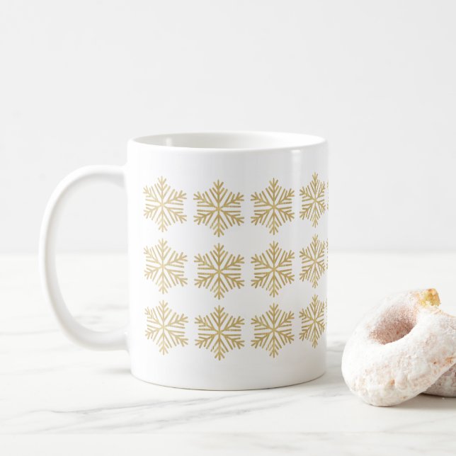 Caneca De Café Folha de Ouro Faux Faux Faux (Com Donut)