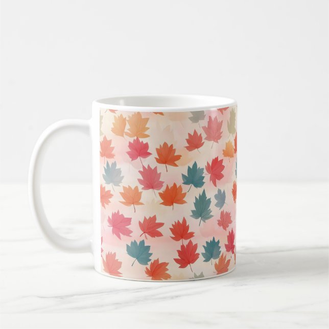 Caneca De Café Folha de outono de Cores Bonitas (Esquerda)