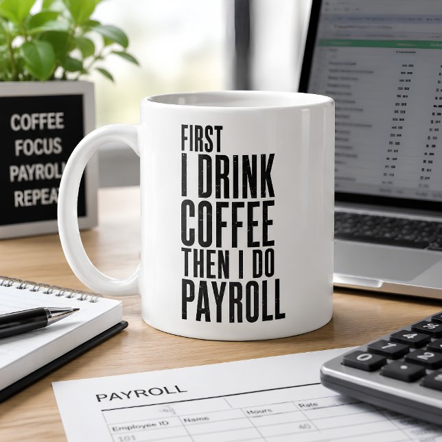 Caneca De Café Folha de Pagamento Divertida  (Criador carregado)