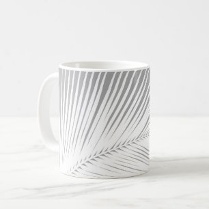 Caneca De Café Folha de palma - cinza/cinza e branco