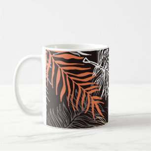 Caneca De Café Folha de palma de rabo desenhada à mão