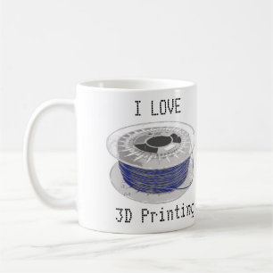 Caneca De Café Folha de plástico azul para impressão 3D com texto