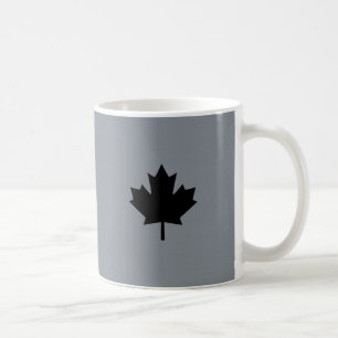 Caneca De Café Folha de preto canadense na Cinza