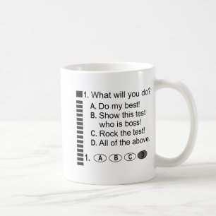 Caneca De Café Folha De Resposta Rocha O Incentivo De Teste Da Es