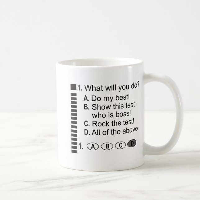 Caneca De Café Folha De Resposta Rocha O Incentivo De Teste Da Es (Direita)