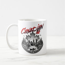 Caneca De Café Folha do Maple Canoeiro de Paisagem AF Canadense