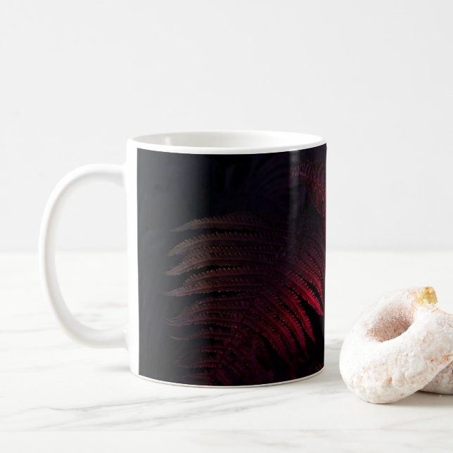 Caneca De Café Folha em Tons de Rosa (Com Donut)