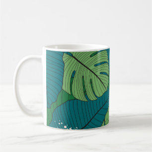 Caneca De Café Folha Tropical Tapeçaria: Vintage Verprocedure
