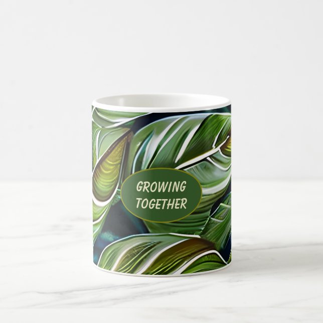 Caneca De Café Folha Verde Crescendo Juntos (Centro)