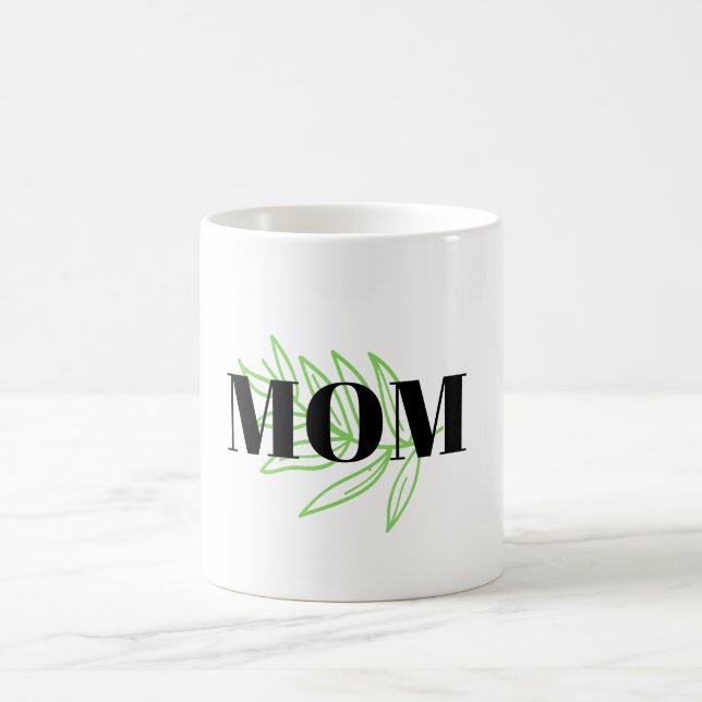 Caneca De Café folha verde da mãe (Centro)