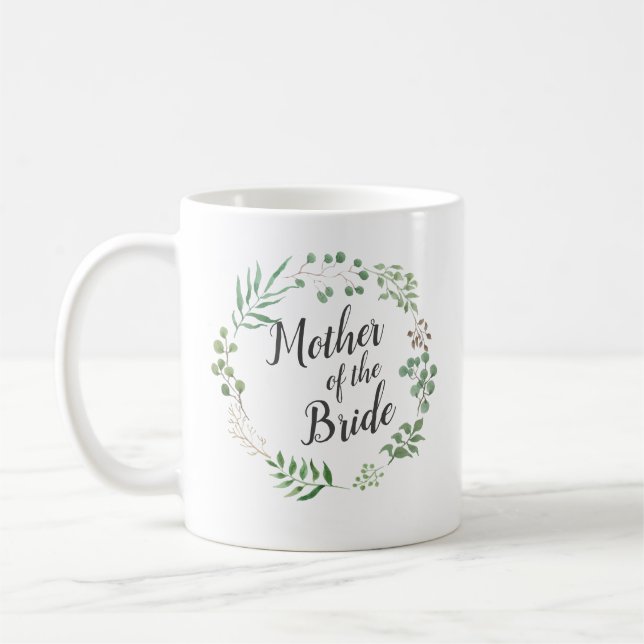 Caneca De Café Folha Wreath Greenerescência Botânica | Mãe De Noi (Esquerda)