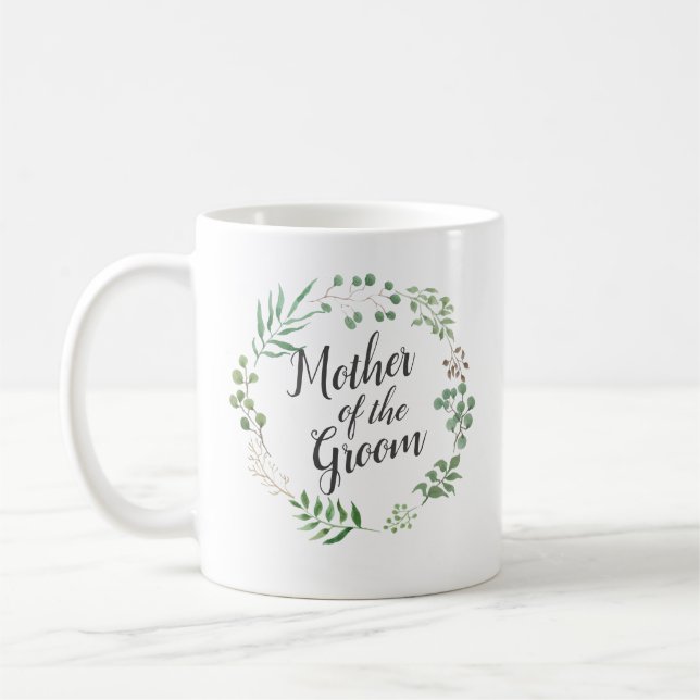 Caneca De Café Folha Wreath Greenerescência Botânica | Mãe Do Alc (Esquerda)