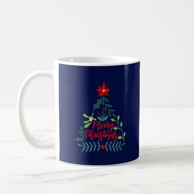 Caneca De Café Folhagem de Natal (Esquerda)