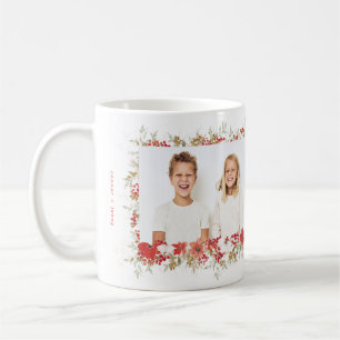 Caneca De Café folhagem de natal abundante e elegante feriado fot