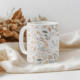 Caneca De Café Folhagem Inicial Festiva de Outono em Aquarela
