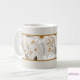 Caneca De Café Folhagem Neutra de Folhagem de Folhagem de Boho