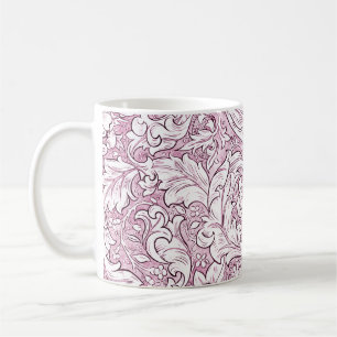 Caneca De Café Folhagem rosa cor-de-rosa Ornamentado Barroco