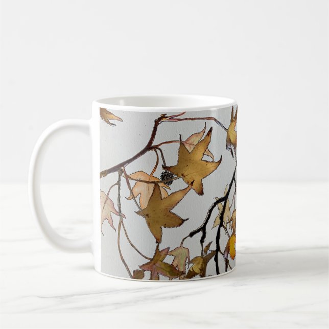 Caneca De Café folhas amarelas do outono Mug (Esquerda)
