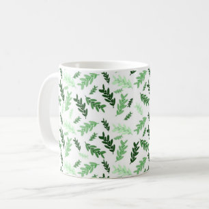 Caneca De Café Folhas Botânicas, Russas Verdes