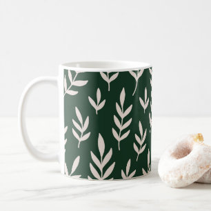 Caneca De Café Folhas brancas