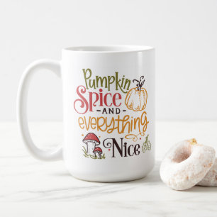 Caneca De Café Folhas Chatas e Abóboras Brancas