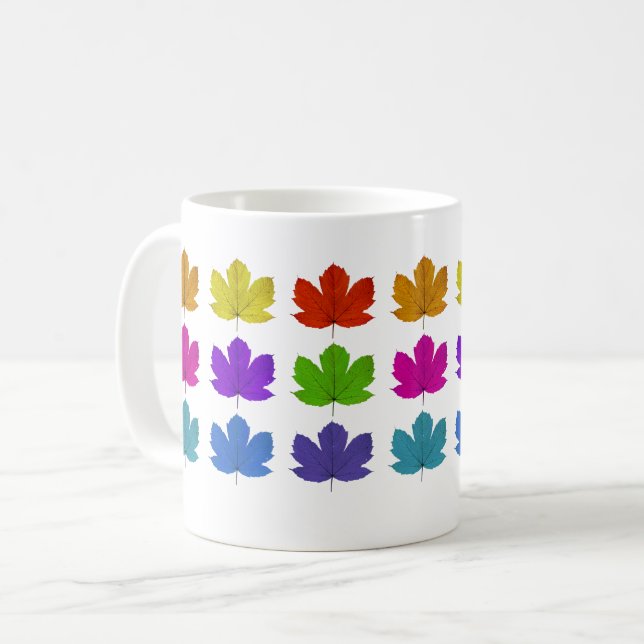 Caneca De Café Folhas coloridas (Frente Esquerda)