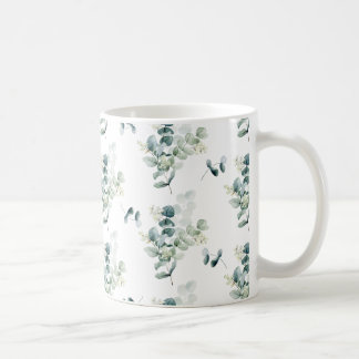 Caneca De Café Folhas de Aquarela