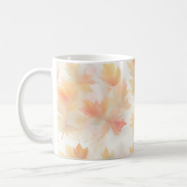 Caneca De Café Folhas de aquarela do outono (Esquerda)