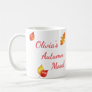 Caneca De Café Folhas de Aquarela do outono - Quadro de queda per