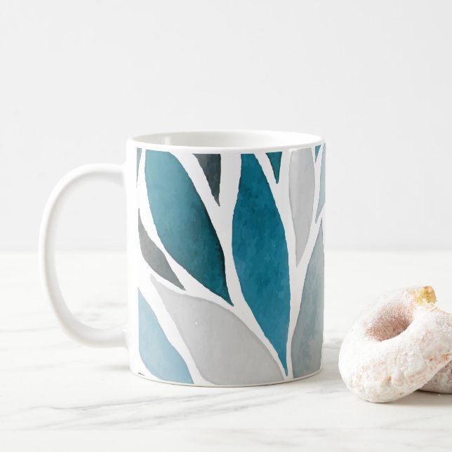 Caneca De Café folhas de árvore (Com Donut)