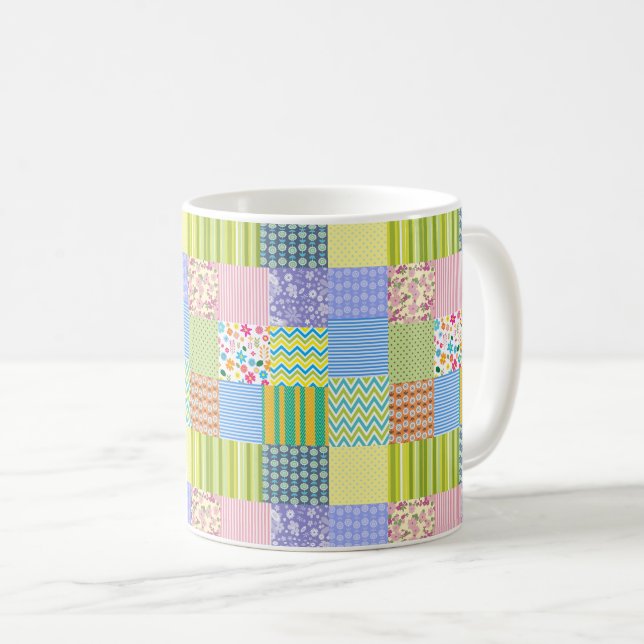 Caneca De Café Folhas de Bolinhas de Tiras de Tampão de Coleta de (Frente Esquerda)